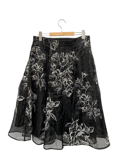 エムズグレイシー お花刺繍ロングフレアースカート 417310 42 ブラック ITDAY3IX5ADN