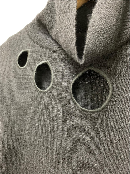サトカ Freesia STK03-14-01 ニット F ブラック ドロップ型カットアウト 25AW ITVZJI8BQ1HG