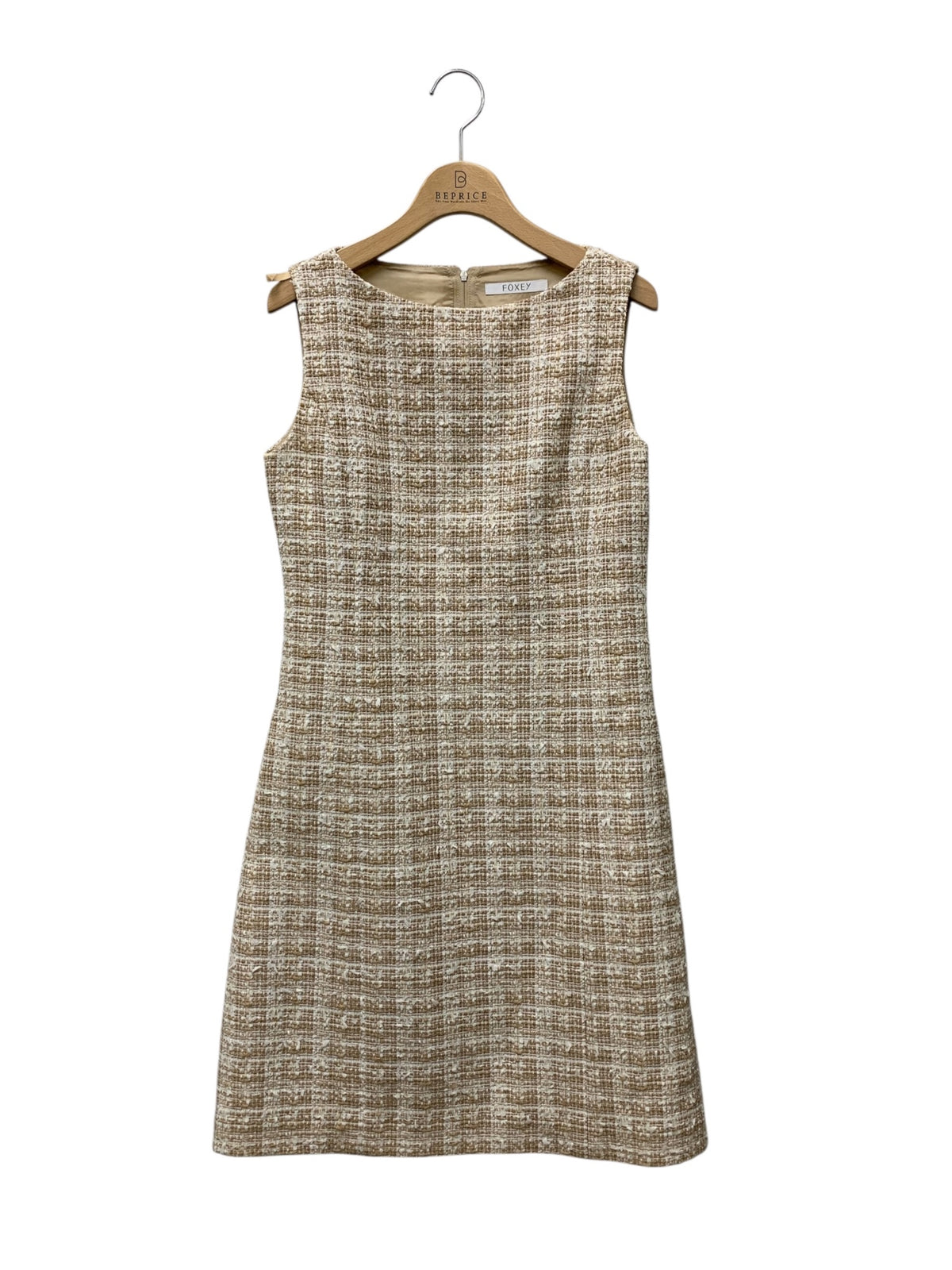 フォクシーブティック Dress Victoria 40543 ワンピース 38 ベージュ ツイード IT2XKTGSIY8Q