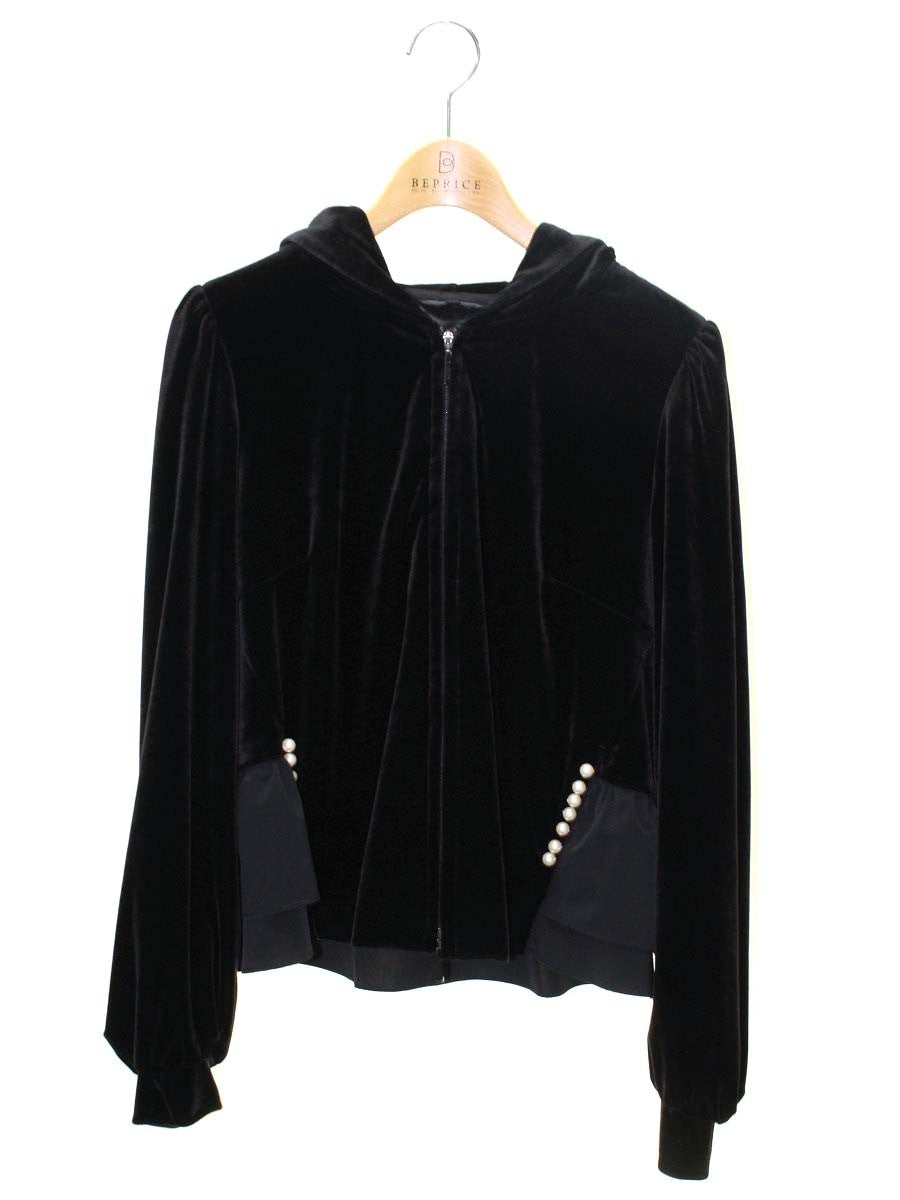 トゥービーシック W5E02-611-09 パーカー 42 ブラック ベロア ジップ ITPESE3H0XLQ