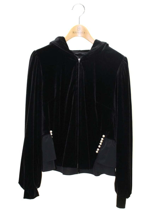 トゥービーシック W5E02-611-09 パーカー 42 ブラック ベロア ジップ ITPESE3H0XLQ