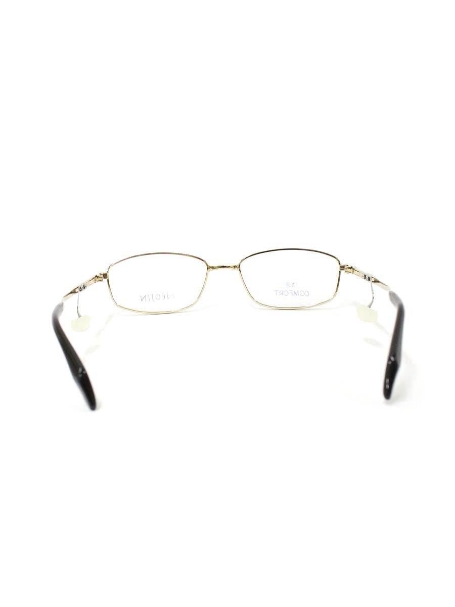 ネオジン ノーズパッドレス NJ2315S メガネ ゴールド/ブラウン メタルフレーム フルリム スクエア ITU9HLJHNGO3