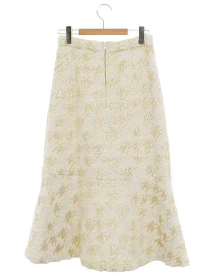 グレースコンチネンタル ラメ千鳥マーメイドスカート 0121421050-00 36 ベージュ/ゴールド IT4A8DTFT6D4