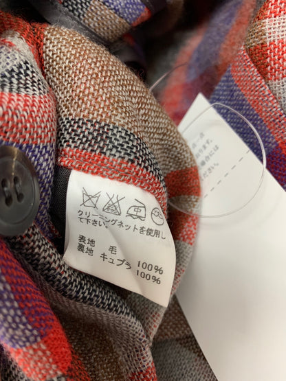 イッセイミヤケ ME23FD115 テーラードジャケット 1 レッド 3B チェック 変形 ITABVD0PZGOK