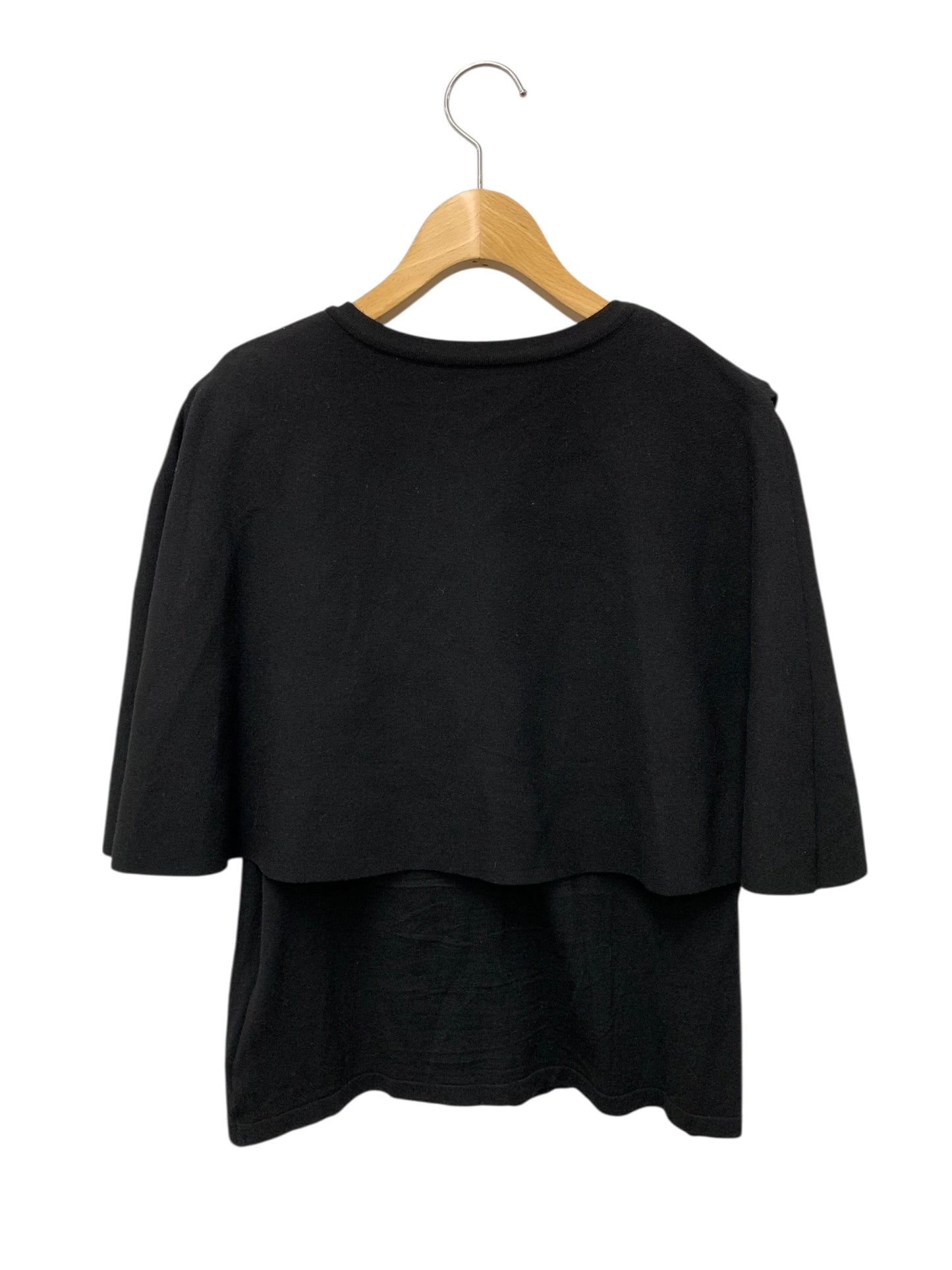 フォクシーブティック Knit Top Aubrey 44403 ニット セーター 40 ブラック ケープ ITNQQLTD8T2U