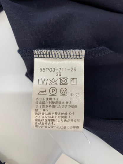 ブルーレーベルクレストブリッジ 55P03-711-29 カットソー 38 ネイビー ボートネック 肩ボタン ITCEMJFWU89A