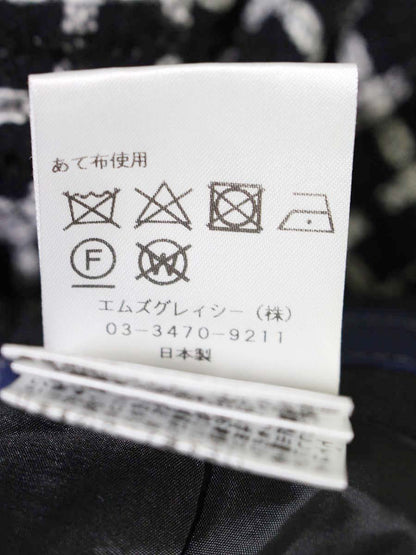 エムズグレイシー 216308 パンツ 38 ブラック/ホワイト サマーツィ—ド キュロット ITENXRB8RVGG