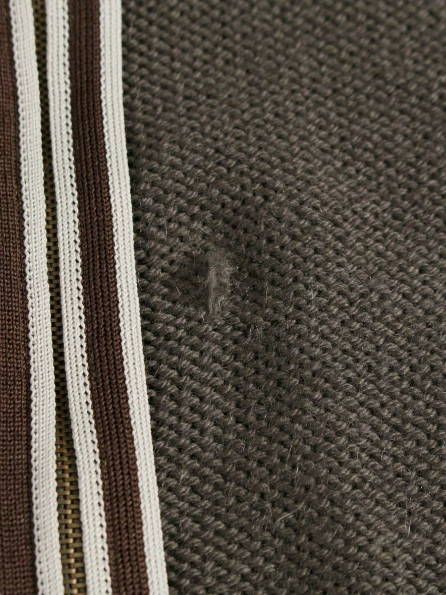 エスマックスマーラ ロングニットカーディガン S ブラウン ジップ 半袖 ITMJQHDNC5SU