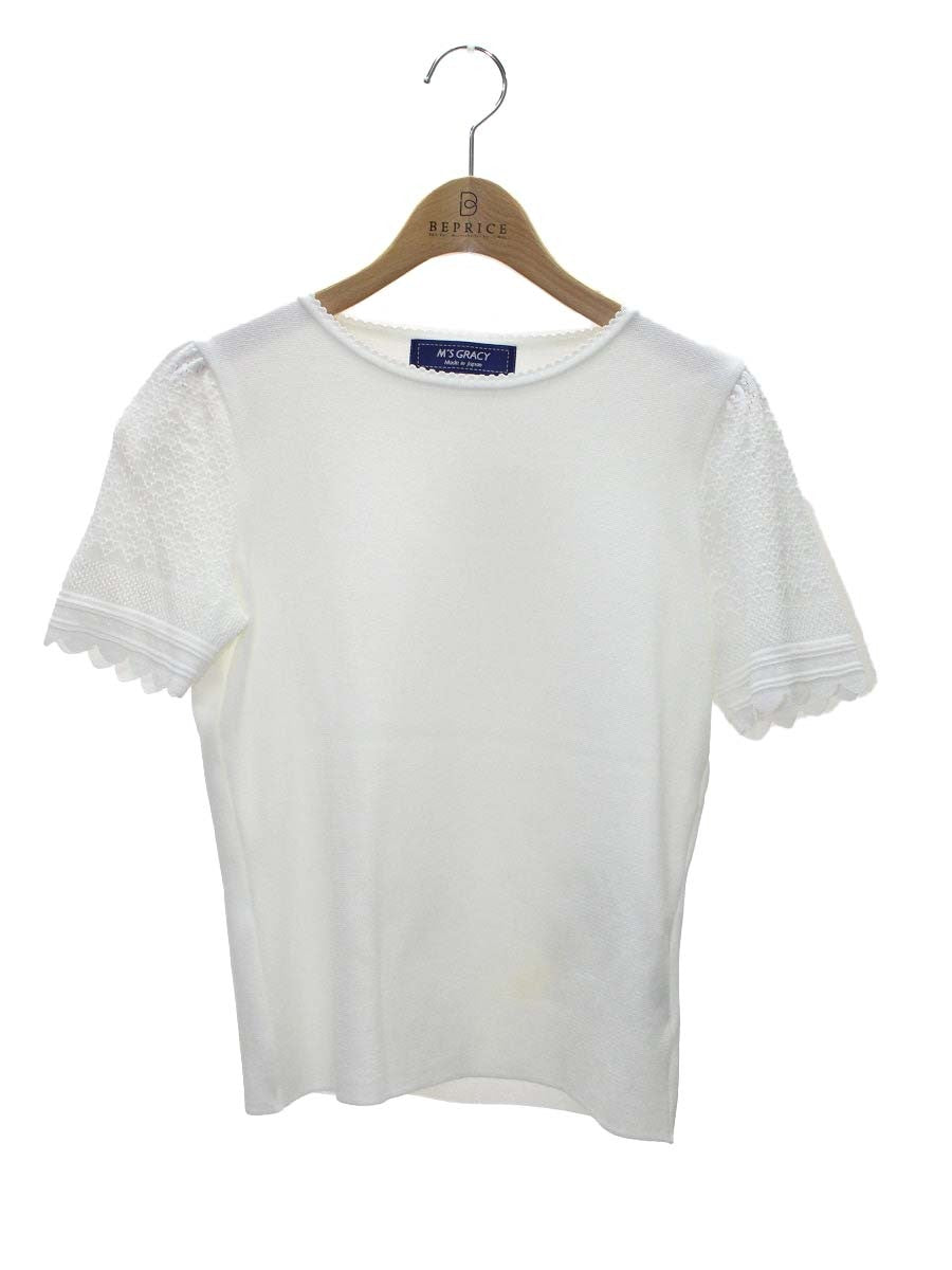 エムズグレイシー 袖レーシー 418126 ニット 38 ホワイト ITM30K5801TN 【SALE】