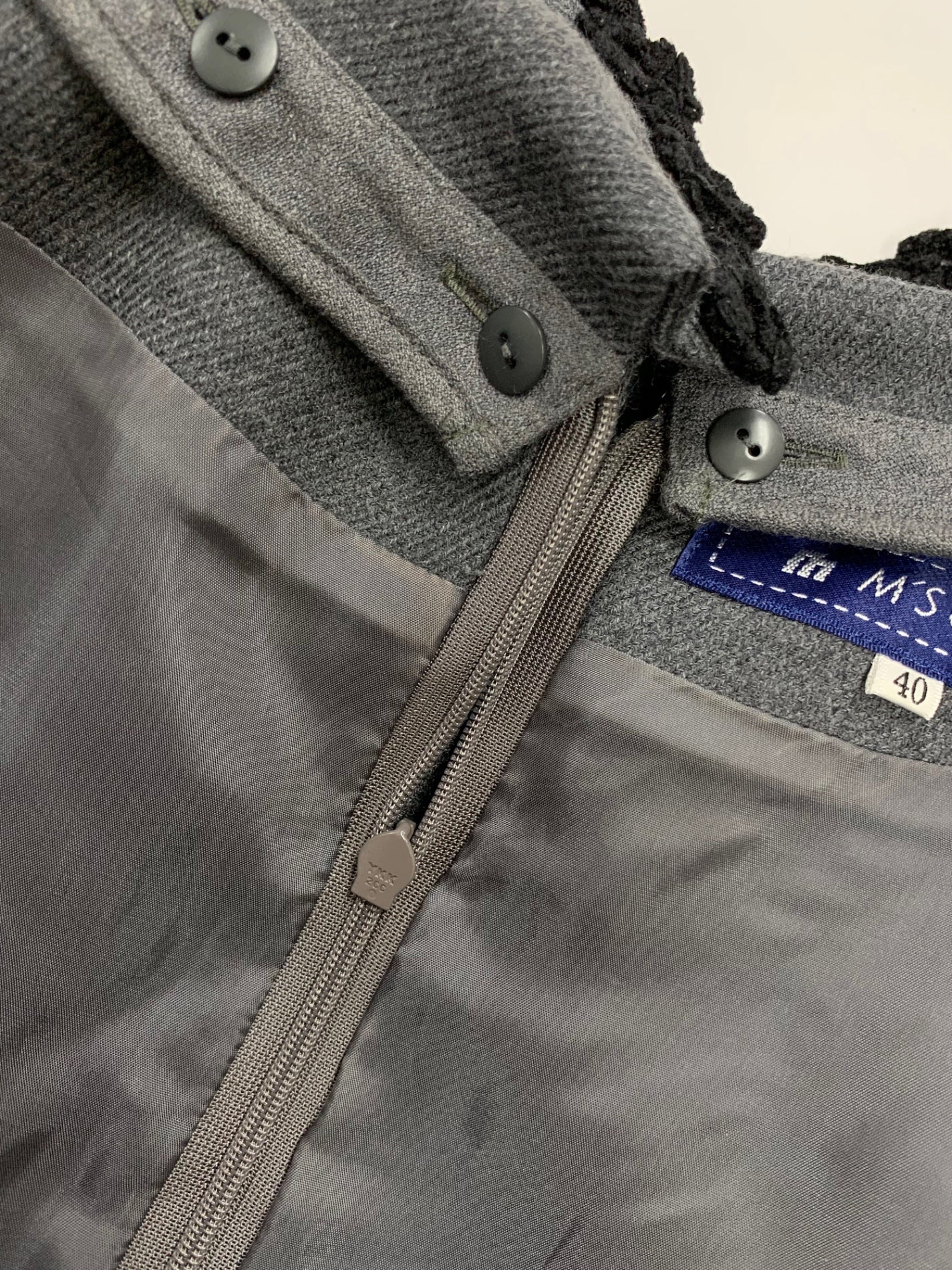 エムズグレイシー 621715 ワンピース 40 チャコール 刺繍 ウール混 衿付き IT2DMGR4KF8W