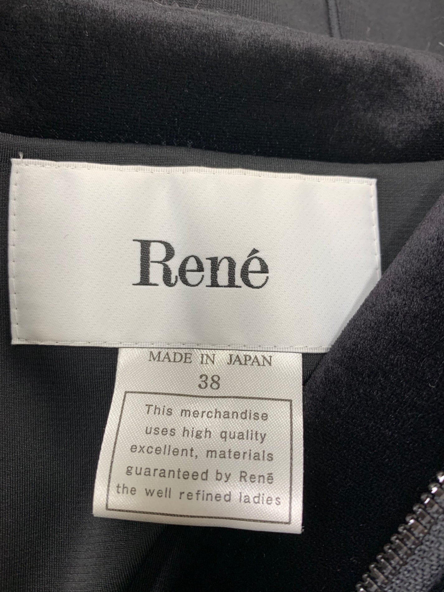 ルネ 6248980 コート 38 ブラック ベロア ITKV8KG4TY1U