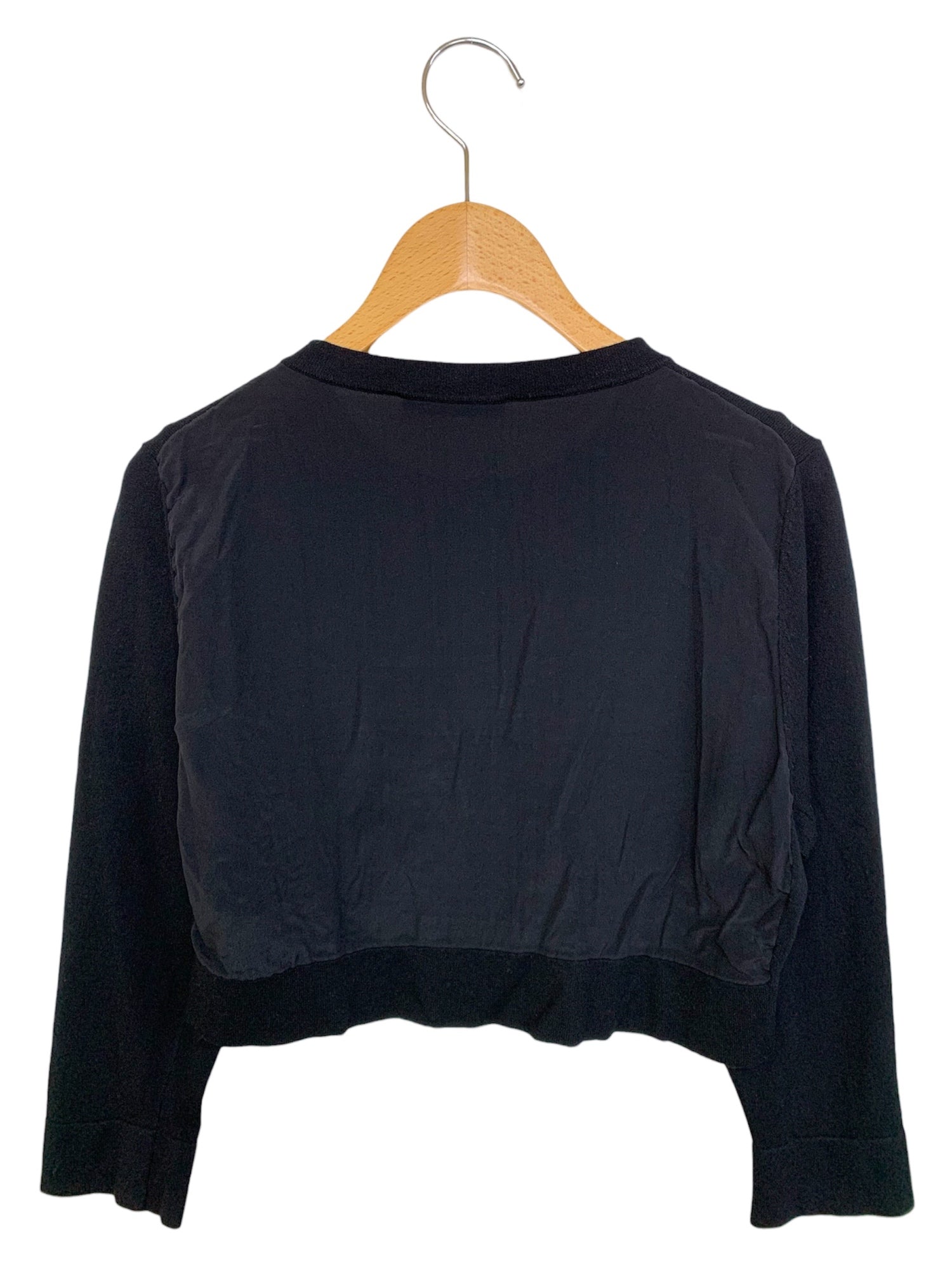 ヨーコチャン YEN-117-001 カーディガン 38 ブラック ボレロ シルク混