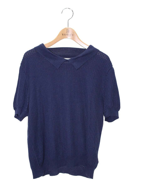 フォクシーニューヨーク collection Knit Tops 37444 ポロシャツ 42 ネイビー ニット ITGXSGW6VON4