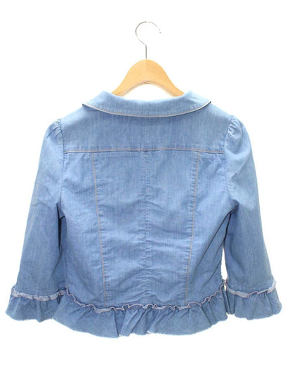 エムズグレイシー 724314 ジャケット 38 ブルー デニム フリル IT2854O1H3OO