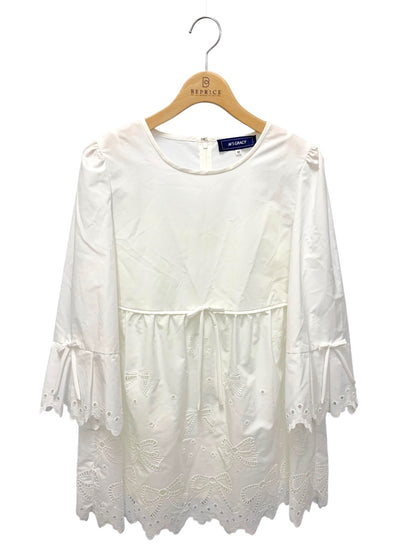 エムズグレイシー 110321 ブラウス 40 ホワイト リボンモチーフレースブラウス IT2V3WSEGVN1