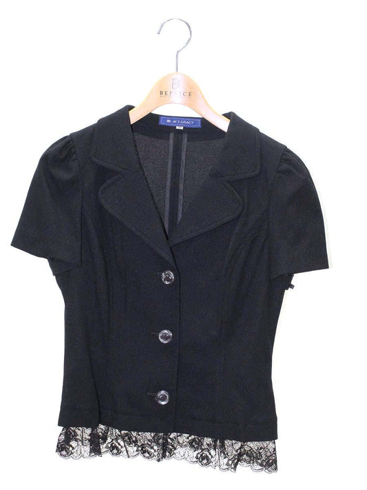 エムズグレイシー 324327 ジャケット 38 ブラック レース 3B 半袖 ITBSYVUGMCQW 【SALE】