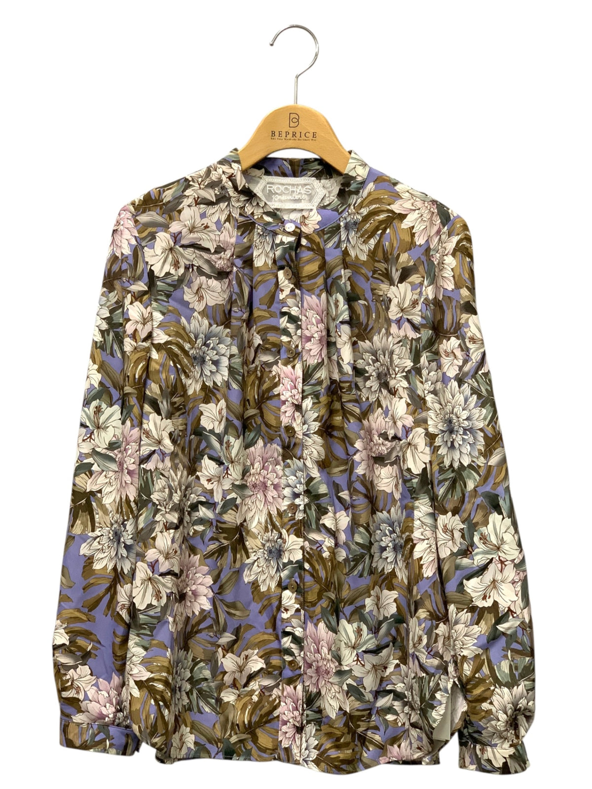 ロシャス プルミエール 花柄2WAYリボンブラウス ERICA 0505402 9 ブルー 25AW レリアン IT9QAYJAU7HW