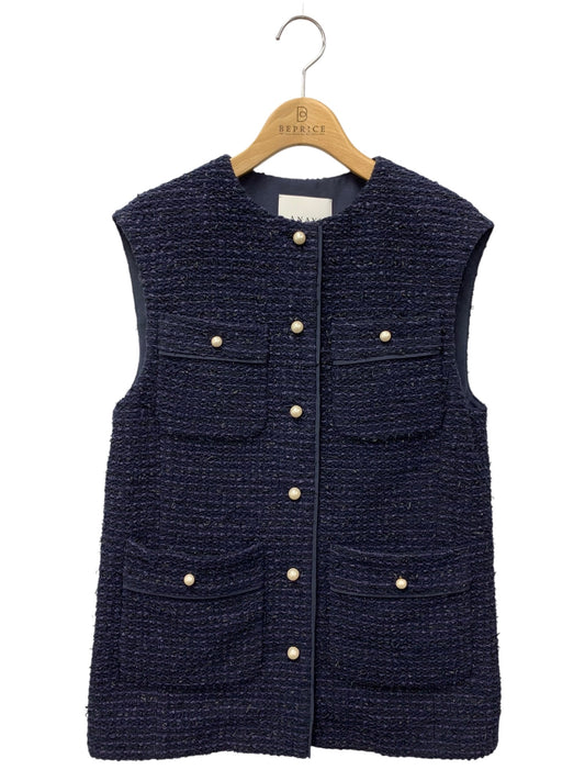 アナイ 102217-10-040-65-360 ジレ ベスト 36 ネイビー ツイード パール IT2A290MDQEK