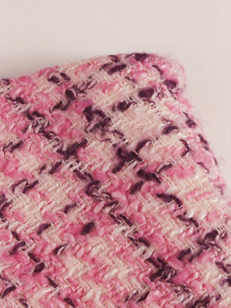 エムズグレイシー 527562 スカート 40 ピンク ウール ツイード ITBHSH28BSON