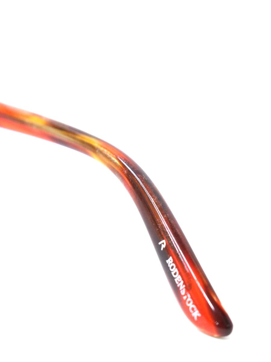ローデンストック R4861 メガネ ブロンズゴールド/レッド メタルフレーム ハーフリム スクエア IT4HDX7VKSF2