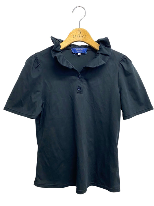 エムズグレイシー 015345 Tシャツ カットソー 38 ブラック フリル ITYEMIB3S7DS