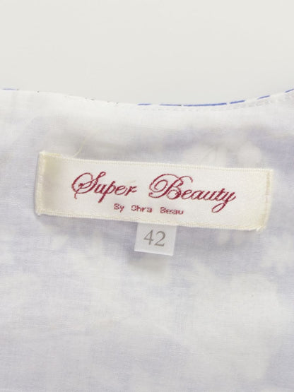 スーパービューティー ワンピース 42 ブルー フラワープリント ITT4S93FYHMQ 【SALE】