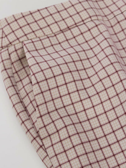 トゥービーシック W5R72-578-40 パンツ 40 ベージュ チェック柄 ITOBEMKD693D 【SALE】