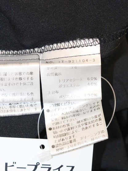 エムズグレイシー 921104 ワンピース 38 ブラック シルク フラワーボタン シアー ITQTBG5BNGNI