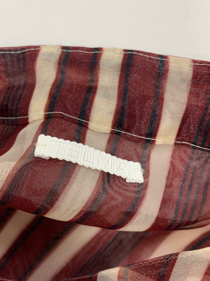 テルマ Printed Sheer Pullover TLM41FJ007 シアーシャツ 36 グリーン ストライプ ITE78JZDK6IG