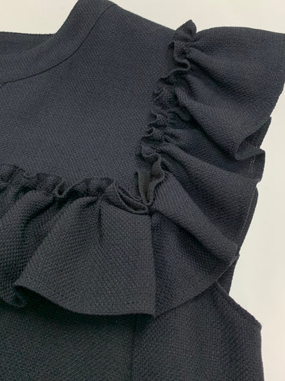 ルネ 5526020 ワンピース 36 ネイビー クルミボタン フリル IT9ZUUDLSZ3M