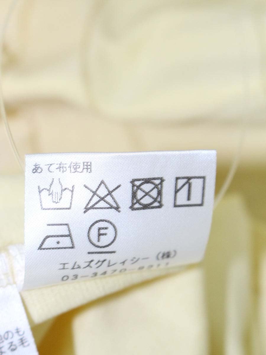 エムズグレイシー 215313 カットソー 40 イエロー フェイクパール リボン ITDGNGDL9IOK
