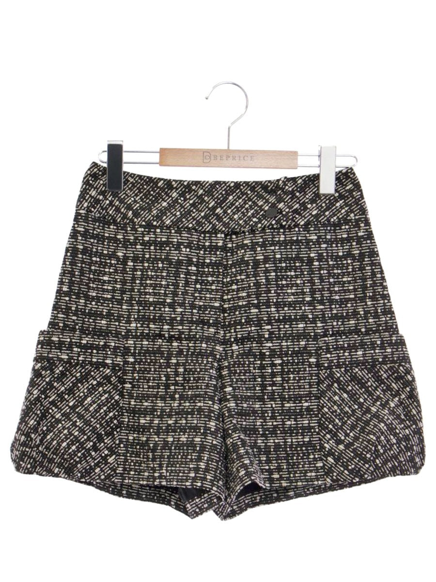 ルネ 6415140 ショートパンツ 34 ブラック/ホワイト TISSUE ツイード ITSTZ9XXHRA8