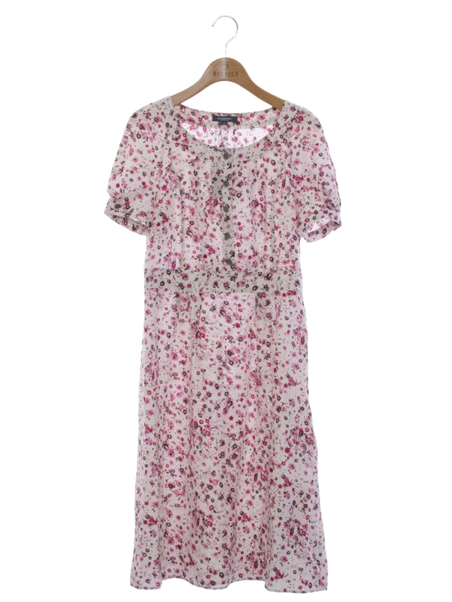 バーバリーロンドン FMD28-445-36 ワンピース 38 ホワイト シルク フラワー IT4PY6EANFF5