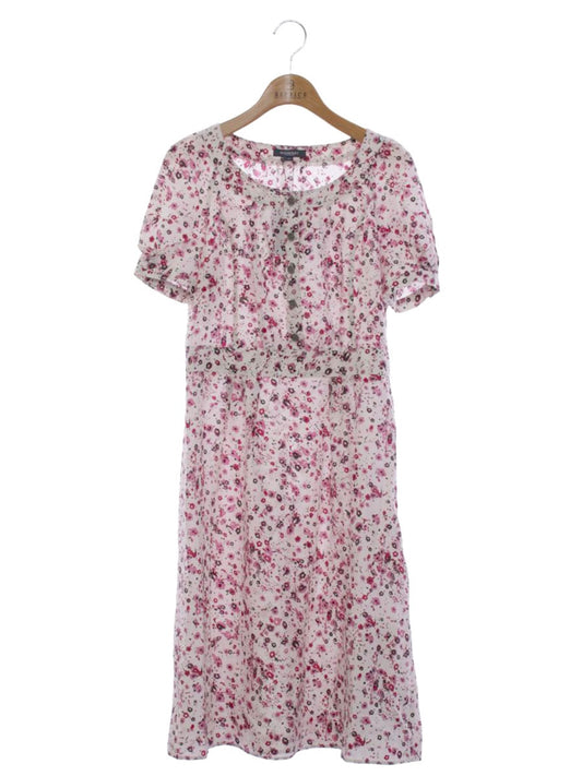 バーバリーロンドン FMD28-445-36 ワンピース 38 ホワイト シルク フラワー IT4PY6EANFF5