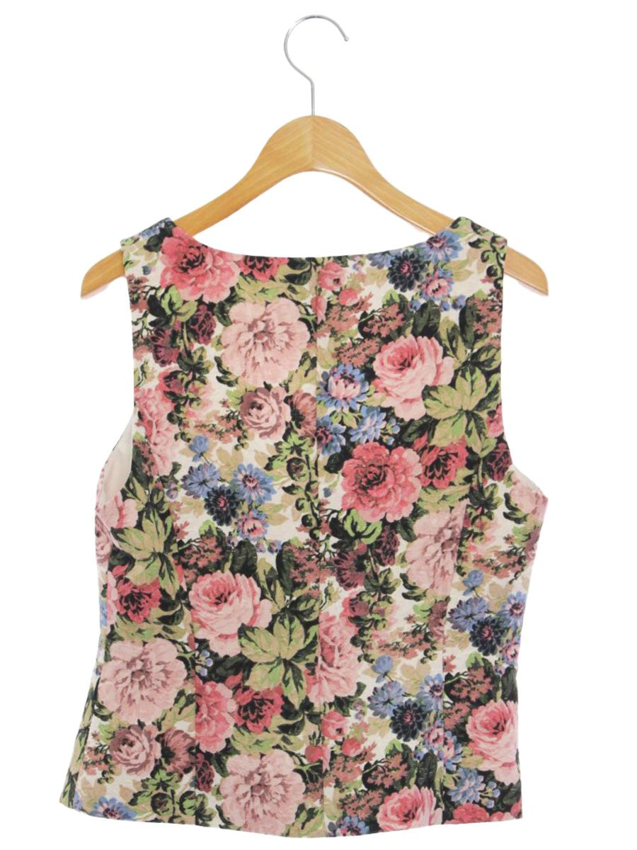 エムズグレイシー ゴブラン調プリントベスト 214501 36 ピンク フラワーモチーフ ITVDNL0OQR7V