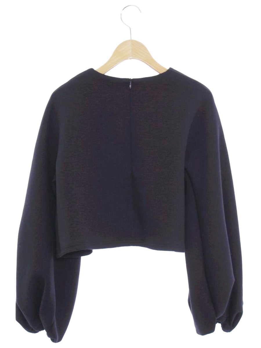 ツルバイマリコオイカワ 2230530 スウェット F ネイビー パフスリーブ ショート丈 ITFO0KSXECYG