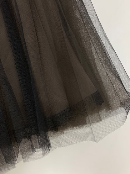 フォクシーブティック La Nouvelle 43757 スカート 38 ブラック ラ・ヌーヴェル チュール レイヤード ITTNL8G016LW