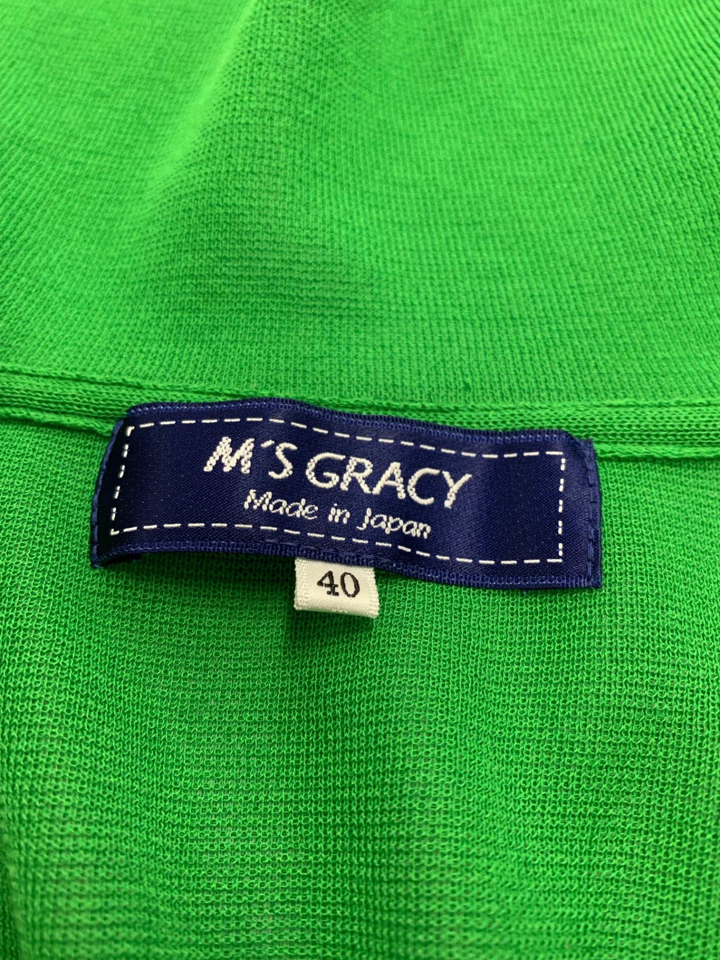 エムズグレイシー 118318 40 グリーン カーディガン ITQAU2IZ5COC