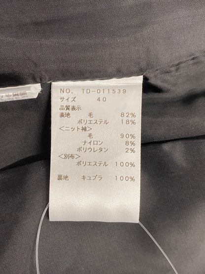 エムズグレイシー 011539 ワンピース 40 ブラック ステッチ ウール リボン IT3284FBDC2K