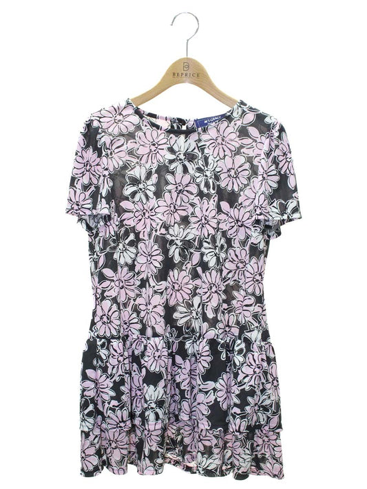 エムズグレイシー 115315 カットソー 40 ブラック/ピンク マーガレットプリントカットソー ITYCAJPOQA1O