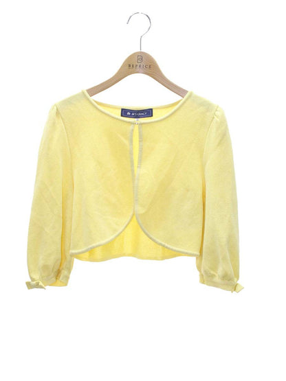 エムズグレイシー 628129 ボレロ カーディガン 38 イエロー ラインストーン リボン IT7NQJB3Q6OE