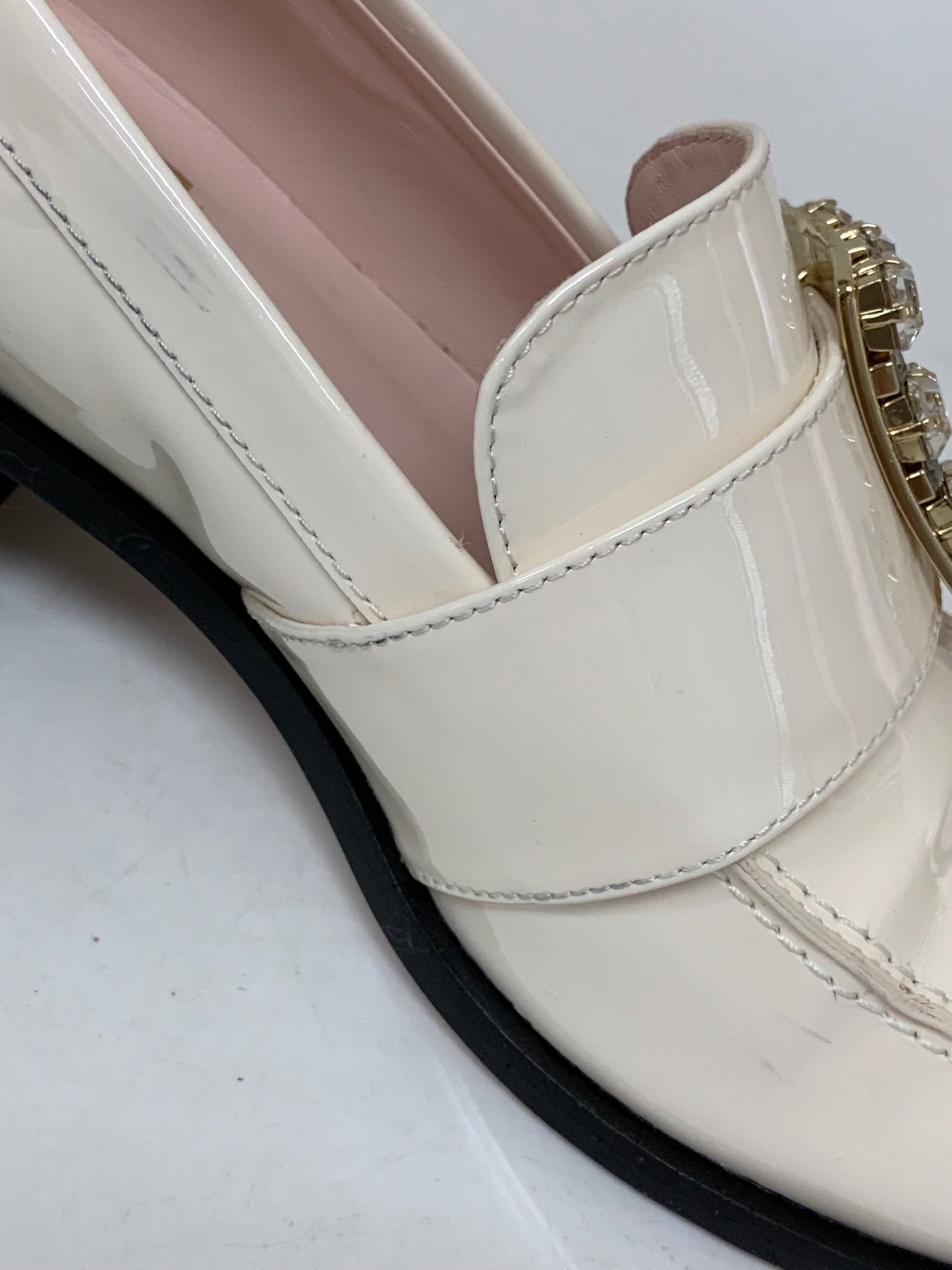 ロジェヴィヴィエ ローファー 36 アイボリー レンジャー パテントレザー クリスタル ITGKLDAU37IO