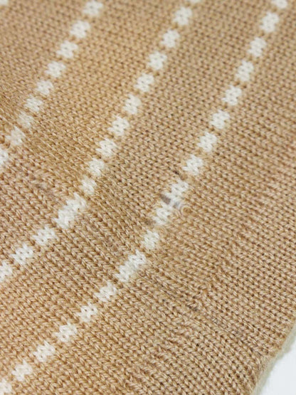 クレージュ ECFAV-22230 ノースリーブニット 40 キャメル ベスト ロゴ刺繍 ストライプ ウール ITLAEDLWCJQ8