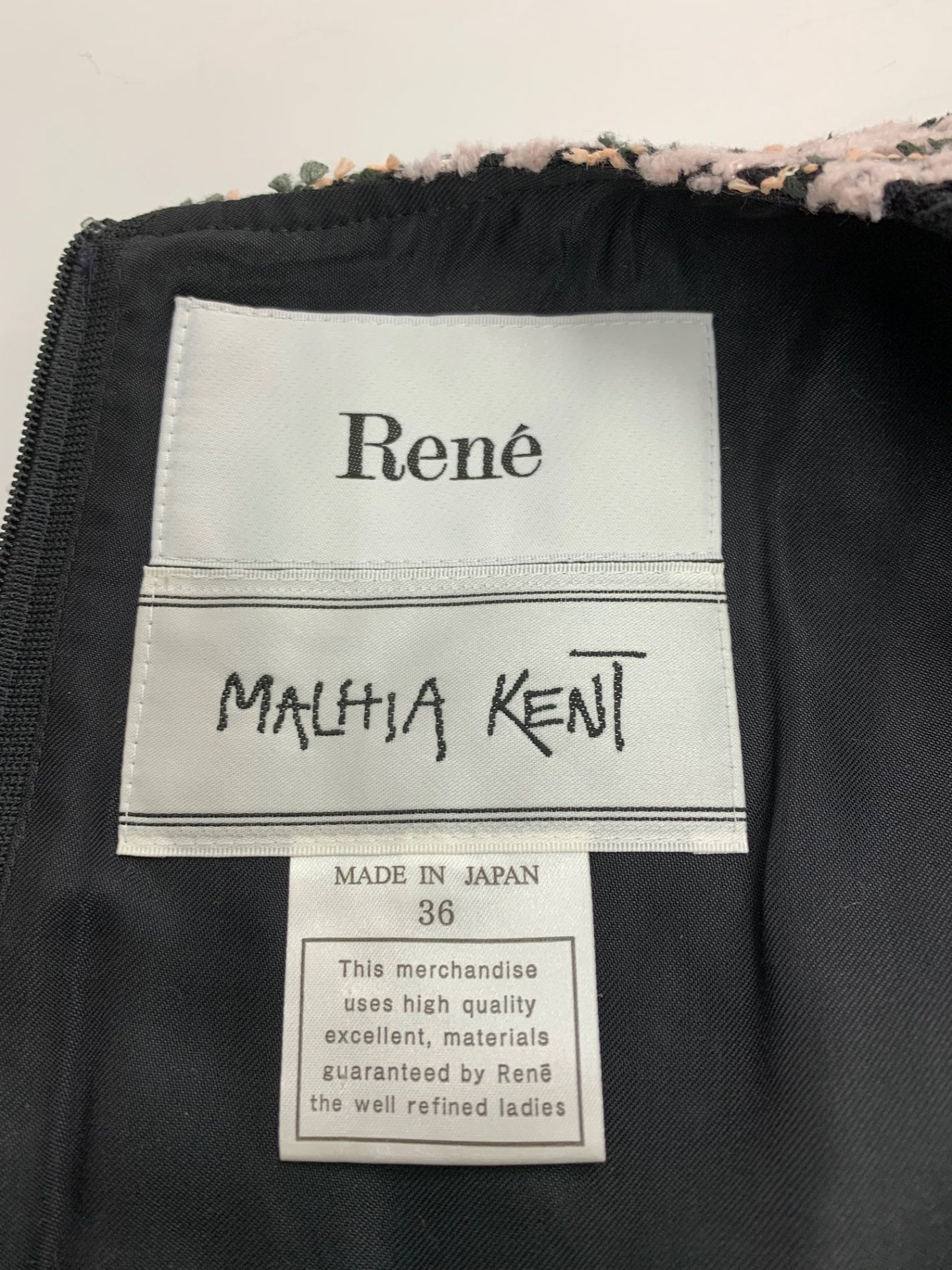 ルネ  MALHIA KENT 6336290 ワンピース 36 ピンク マリアケント ツイード レース ビジュー 刺繍 ITP040GACOPY