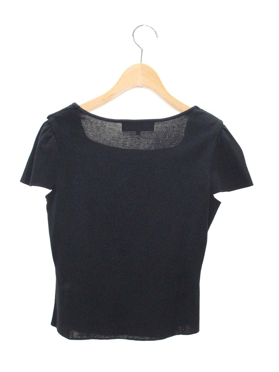 エムズグレイシー 218320  ニット 38 ブラック バラボタン IT8CYQTDHIVK