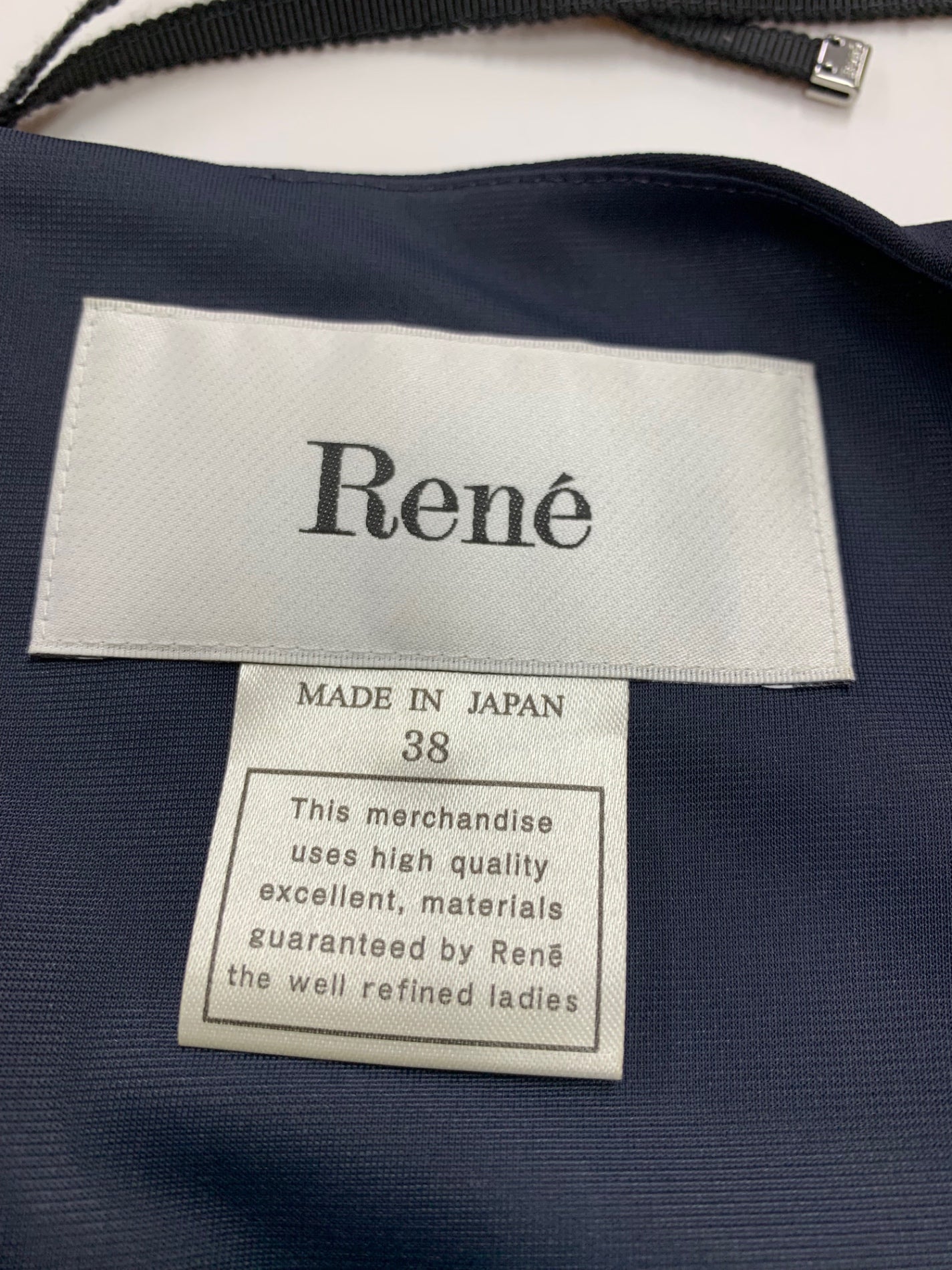 ルネ 6026070 ワンピース 38 ネイビー フリル バックジップ ITMEKSDMXZ4C 【SALE】