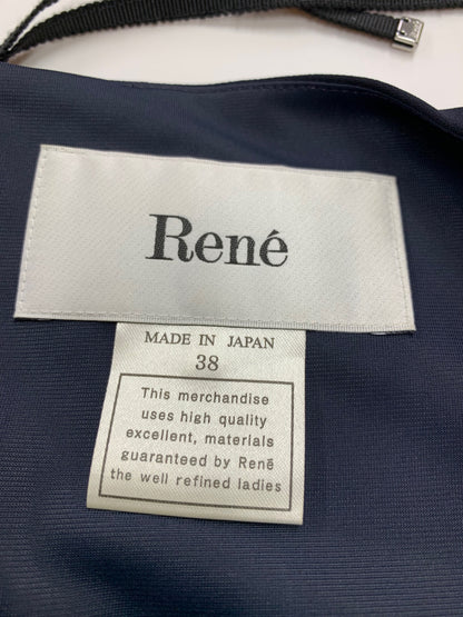 ルネ 6026070 ワンピース 38 ネイビー フリル バックジップ ITMEKSDMXZ4C 【SALE】