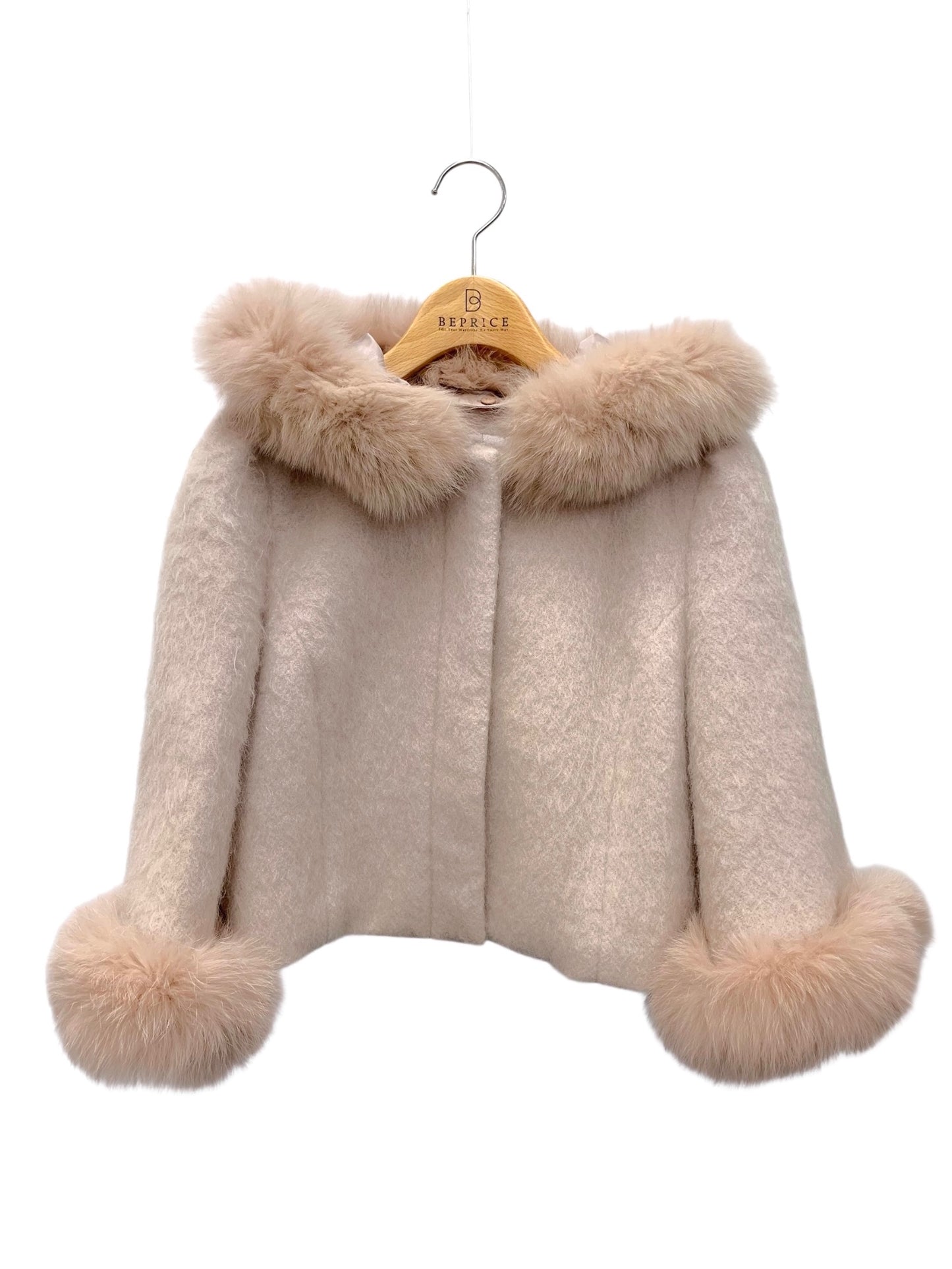 トゥービーシック W5734-433-12 コート X ピンク フォックスファー ウール モヘヤ混 ITFG4X3ADQV0