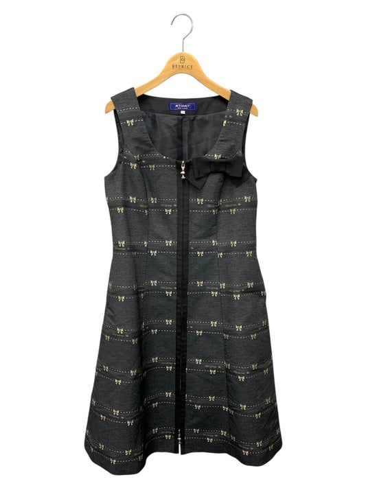 エムズグレイシー 511114 ワンピース 38 ネイビー リボン センタージップ ITCRX7IYDN3K