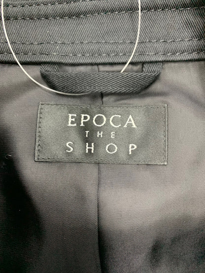 エポカザショップ REA02-314-09 トレンチコート 36 ブラック コットン ITUAN4OXNISY